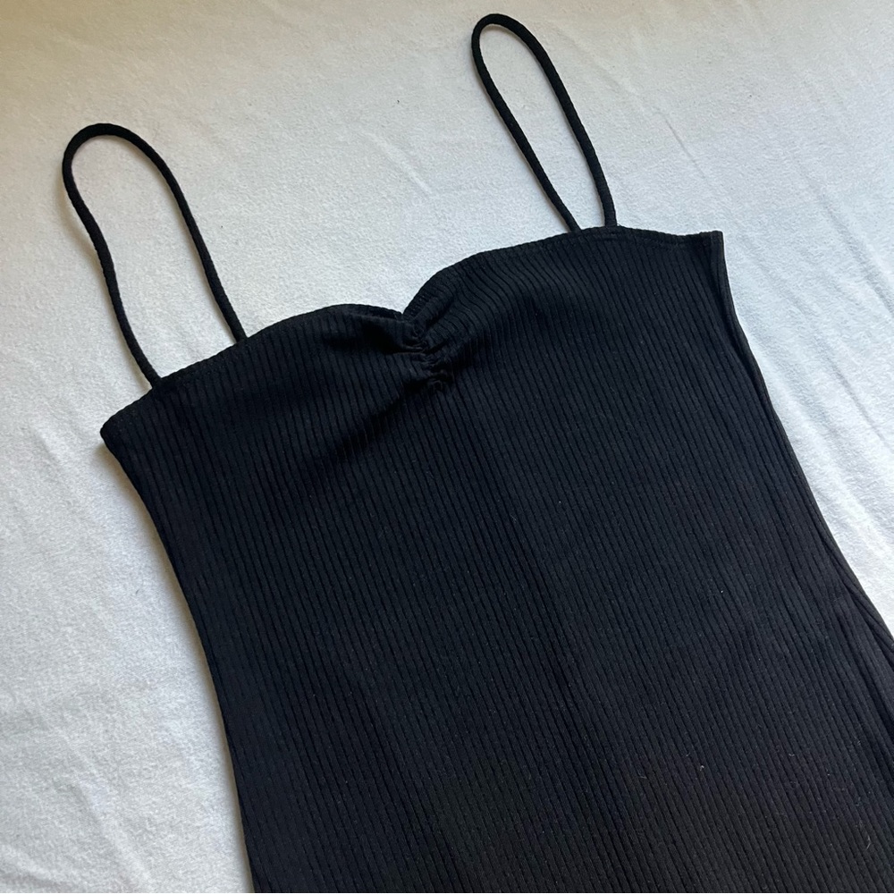 Reformation black rib knit sleeveless midi dress - Picture 2 of 5